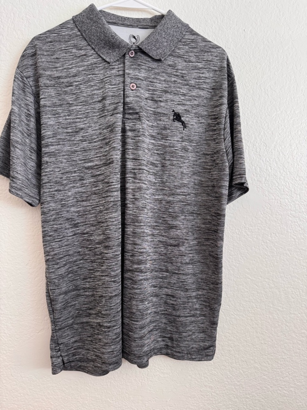 Men's Heather Grey Polo with Subtle Embroidered Logo